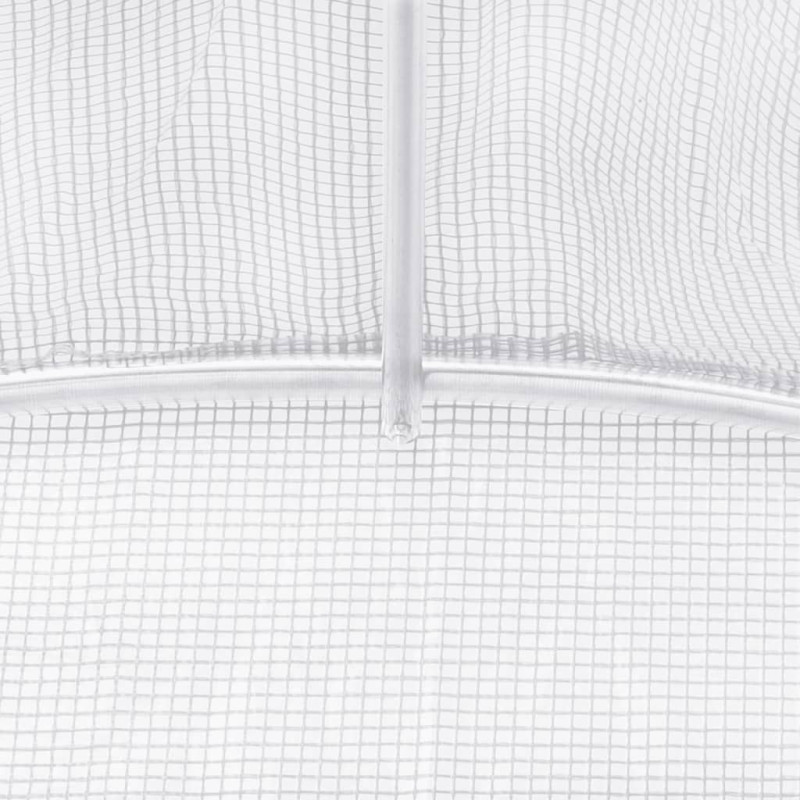 Kasvihuone teräsrungolla valkoinen 20 m² 5x4x2,3 m