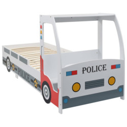 Lastensänky pöydällä poliisiauto 90x200 cm
