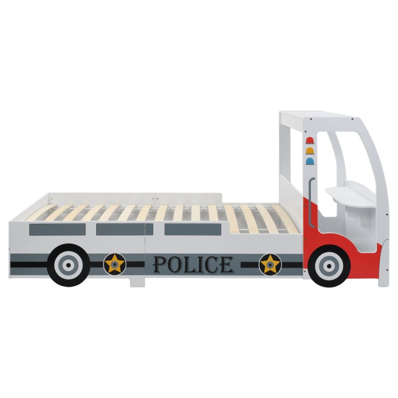 Lastensänky pöydällä poliisiauto 90x200 cm