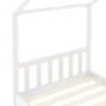 Lasten sängynrunko valkoinen täysi mänty 80x160 cm