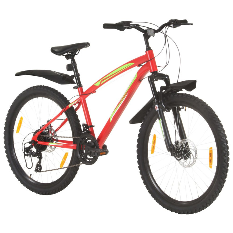 Maastopyörä 21 vaihdetta 26" renkaat 42 cm runko punainen