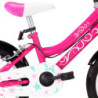 Lasten pyörä 14" musta ja pinkki