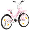 Lasten pyörä etutarakalla 18" pinkki ja musta