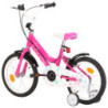 Lasten pyörä 16" musta ja pinkki