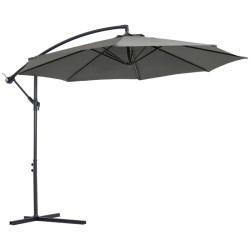 Outsunny aurinkovarjo käsikahvalla Säänkestävä 2,95 m x 2,95 m x 2,45 m Polyesteri Teräs Musta