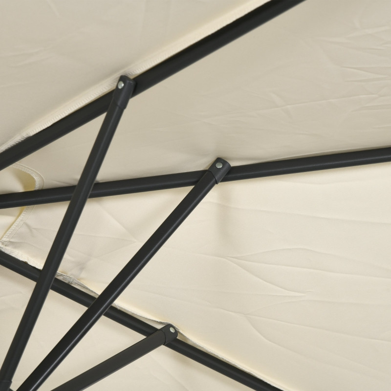 Outsunny suuri aurinkovarjo, korkeussäädettävä, kallistettava, 150x295x170-214 cm, kermainen