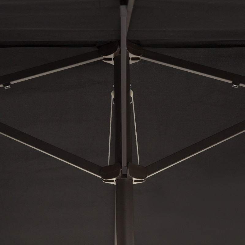 Outsunny Puutarhan aurinkovarjo Kaksinkertainen käsikammella Musta Ovaali 460 x 270 x 240 cm