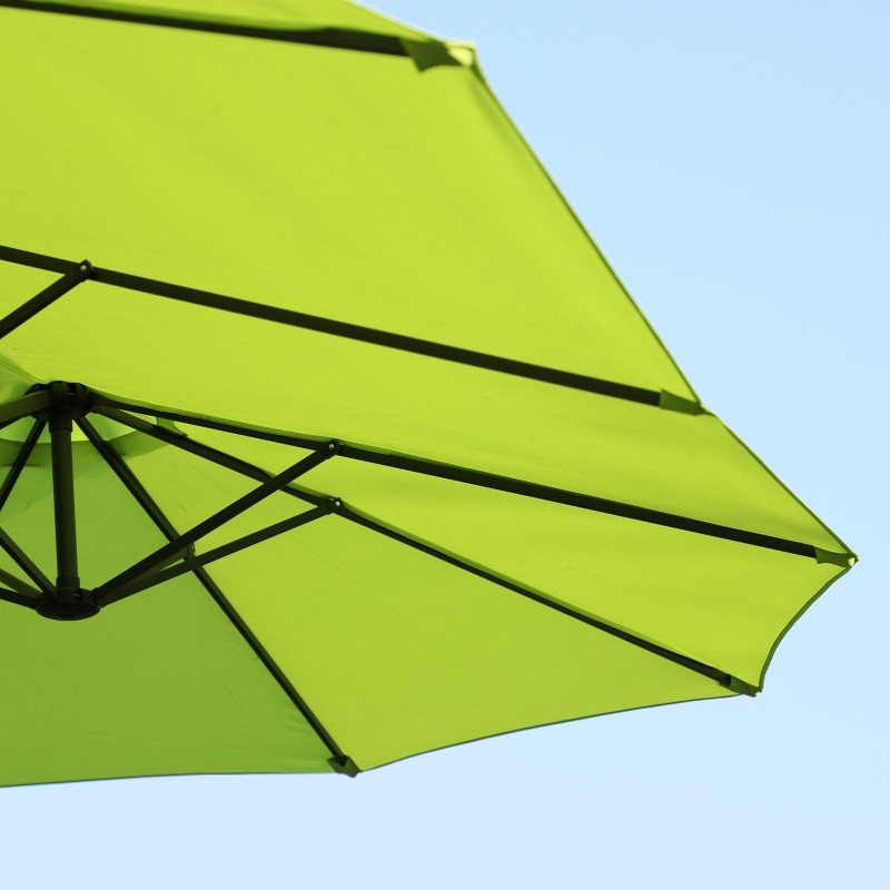 Outsunny aurinkovarjo kaksinkertainen käsikammella vihreä soikea 460 x 270 x 240 cm