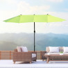 Outsunny aurinkovarjo kaksinkertainen käsikammella vihreä soikea 460 x 270 x 240 cm