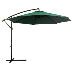Outsunny aurinkovarjo käsikahvalla Säänkestävä 3 m x 3 m x 2,5 m XXL vihreä