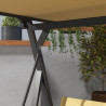 Outsunny Hollywood puutarhakeinu 3-paikkainen keinu, aurinkokatoksella, säänkestävä, beige + musta