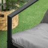Outsunny-puutarhakalustesarja, 1 lasipöytä, 2 nojatuolia. 1 sohva, säänkestävä, 114 cm x 70 cm x 67 cm, harmaa + musta.