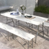 Outsunny-puutarhapöytä taitettava  180 cm x 75 cm x 73 cm, valkoinen + harmaa