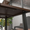 Outsunny puutarhapöytä sateenvarjoaukolla, metallirunko, 100x100x72 cm, ruskea/musta
