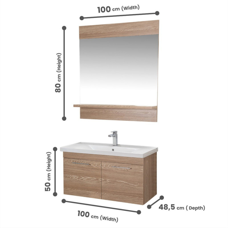 Kylpyhuonekaluste  Sequoia 100 Valkoinen