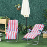 Outsunny 2 kpl aurinkotuoleja tyynyillä säädettävä selkänoja teräs polyesteri punainen 60 x 75 x 65-102 cm