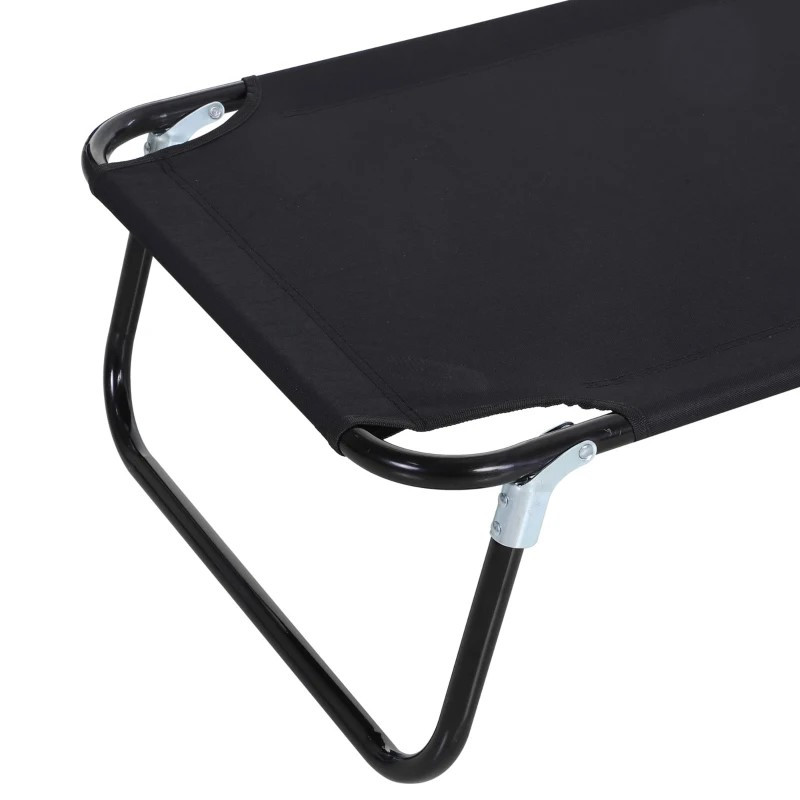 Outsunny aurinkotuoli, 5-asentoinen säädettävä selkänoja, metallirunko, 190 x 56 x 28 cm, musta