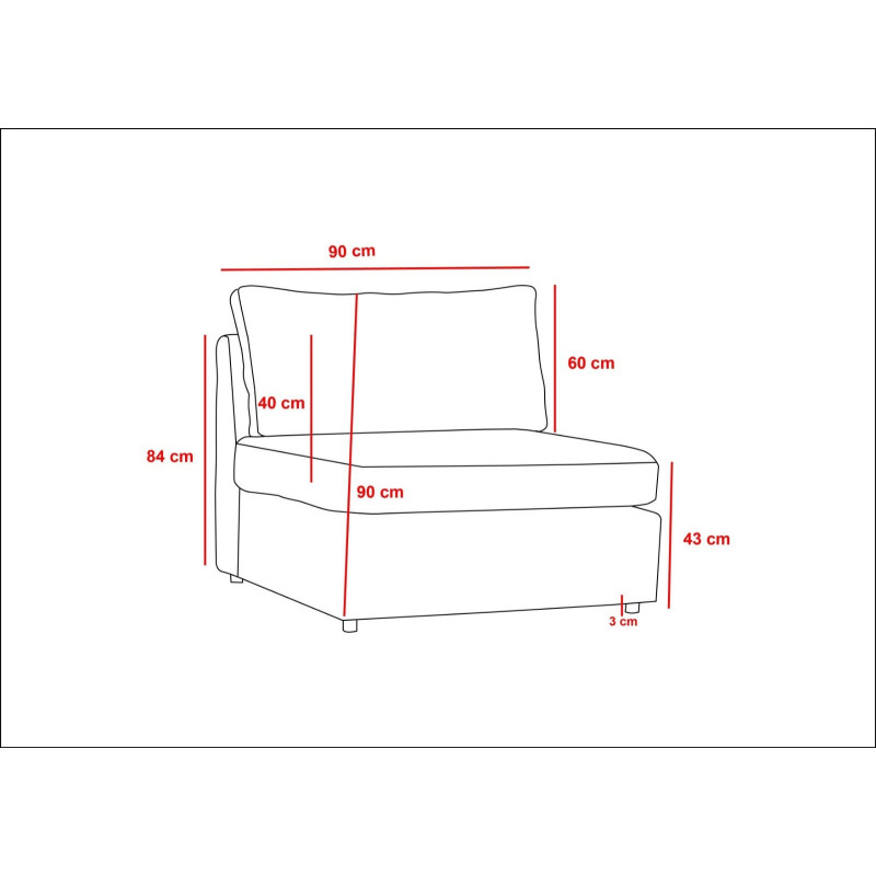 1-paikkainen moduuli Mottona 1-Seat Module - Harmaa