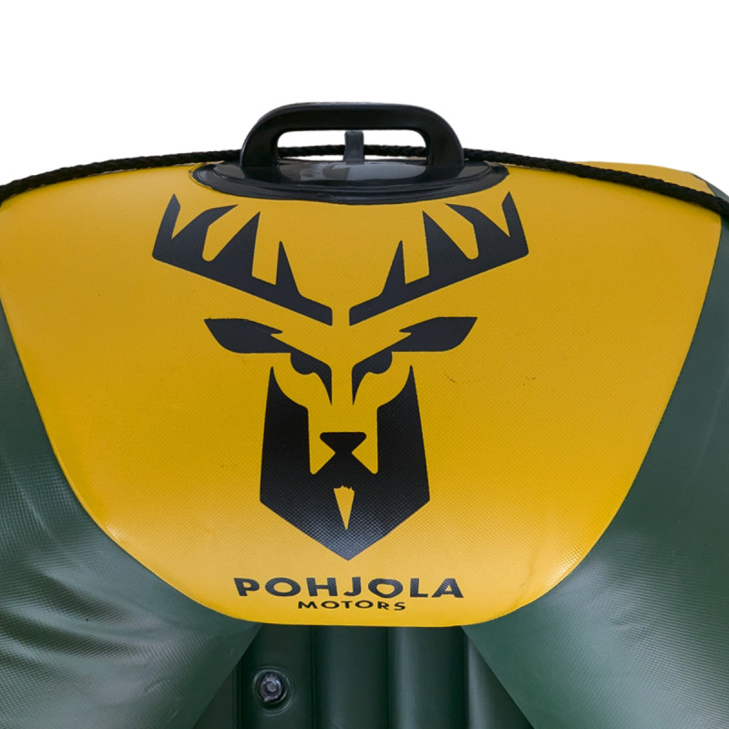 Pohjola Motors Kumivene 295x125cm II, Moottoritelineellä