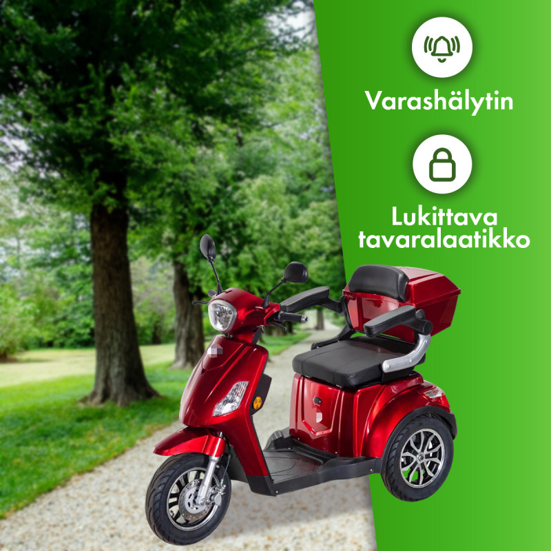 POHJOLA MOTORS Senioriskootteri Varashälyttimellä 1000W, 48V20AH, Valkoinen