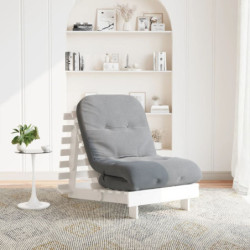 Futon vuodesohva patjalla valkoinen 70x206x11 cm täysi mänty