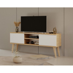 Kocot Toronto TV-taso 120cm, valkoinen/beige