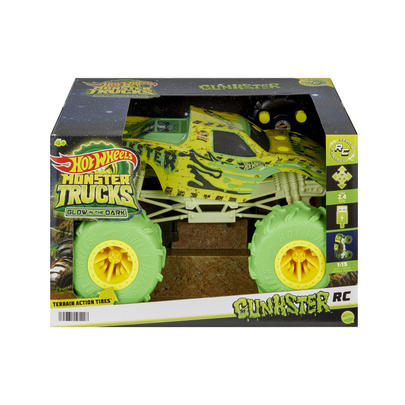 HOT WHEELS RC GUNKSTER GLOW IN THE DARK