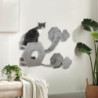 PawHut Katzen Kletterwand, Katzenliege mit Stufen, Katzenhöhle, Sprungturm, Spielzeugball, Katzenpla