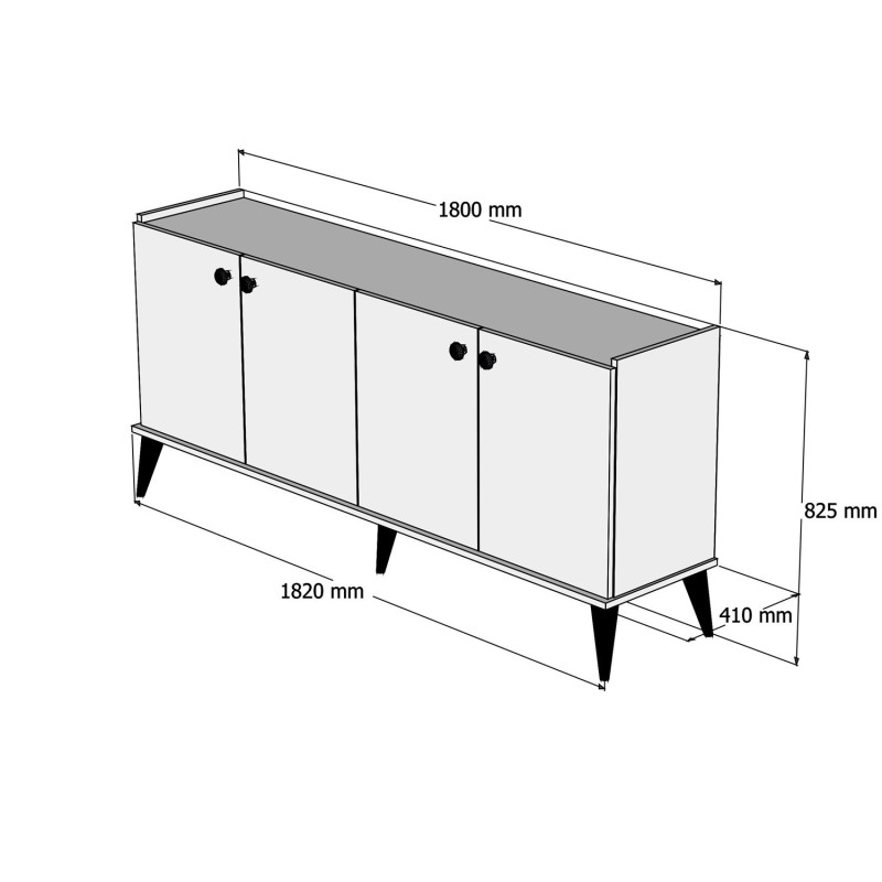 Chic Home Luka senkki 182x41xK82,5 cm, ruskea