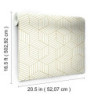 RoomMates Liimaa & Irrota -tarratapetti Striped Hexagon White/Gold