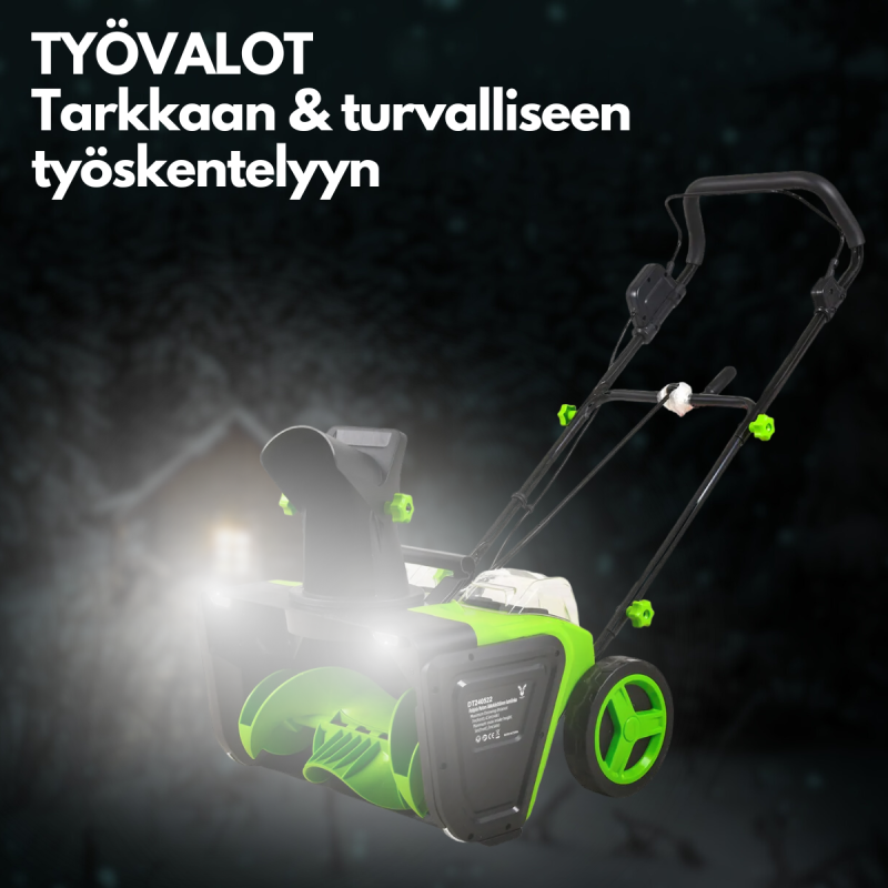 POHJOLA MOTORS Akkukäyttöinen lumilinko 20'', 2x20V, Li-ion