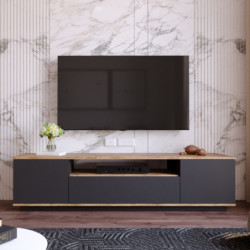 Chic Home Fransi TV-taso 180 cm, ruskea/antrasiitti