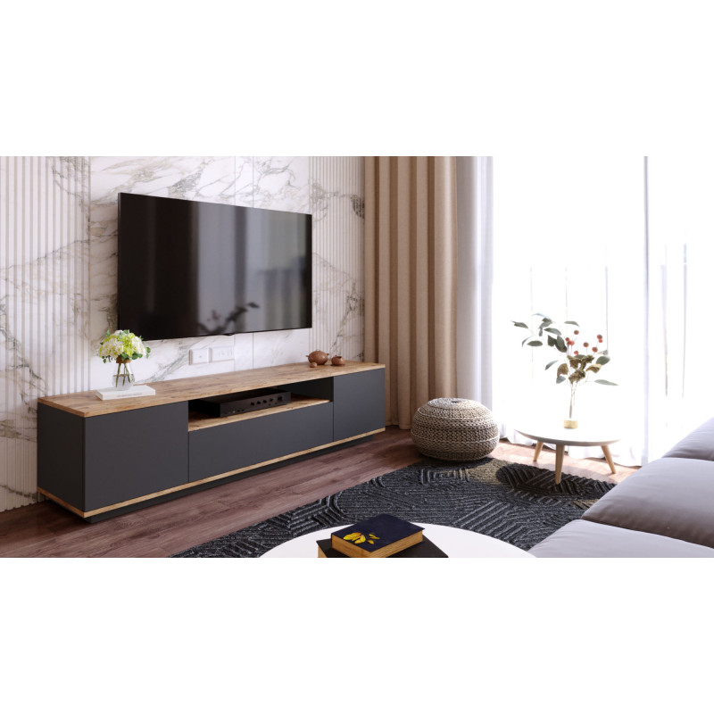 Chic Home Fransi TV-taso 180 cm, ruskea/antrasiitti