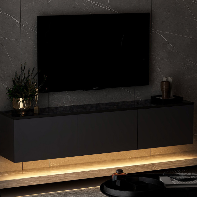 Chic Home Nenna TV-taso valaistuksella 160 cm, antrasiitti