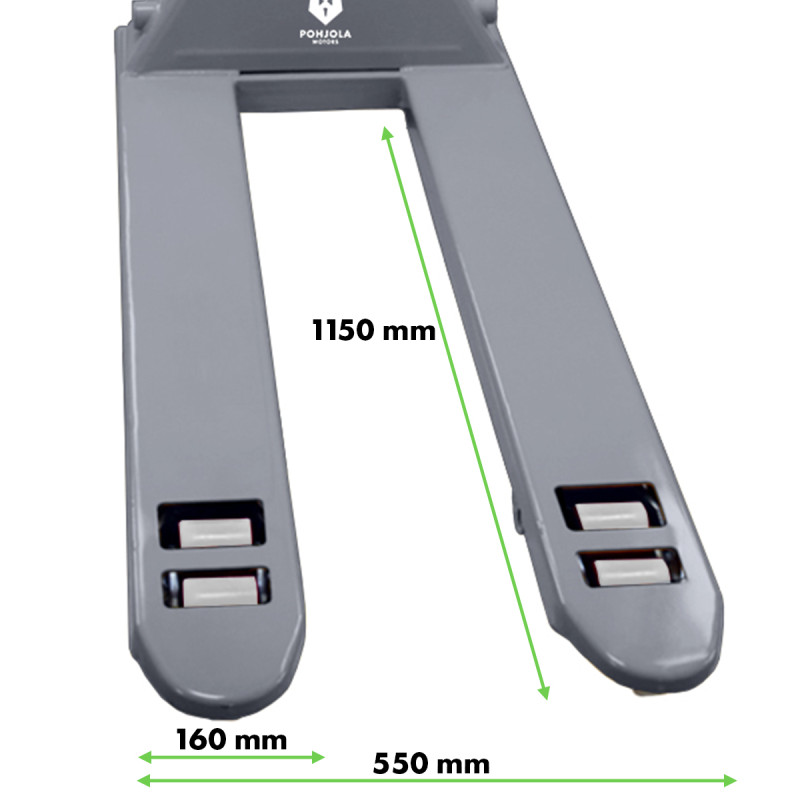 OUTLET! POHJOLA MOTORS Pumppukärry / Haarukkavaunu2500kg, Punainen, 1150mm, PU renkaat - viallinen tuote/lue tuotekuvaus!