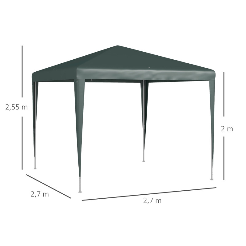 Outsunny Juhlateltta / Puutarhapaviljonki 2,7 x 2,7 m, Tummanvihreä