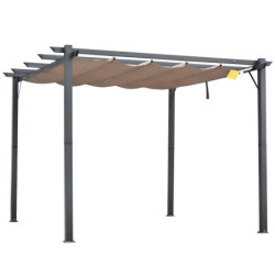 Outsunny Pergola 3x3m, Ruskea / Harmaa