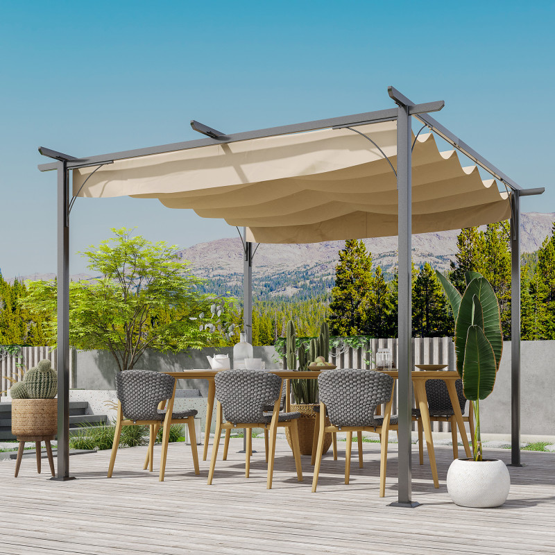 Outsunny Pergola 3x3m, Beige