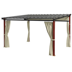 Outsunny Kovakattoinen Pergola / Terassikatos 3,5x3m, Beige