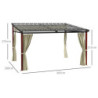 Outsunny Kovakattoinen Pergola / Terassikatos 3,5x3m, Beige