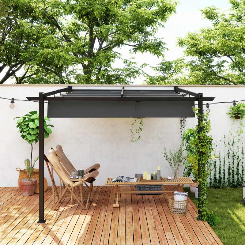 Outsunny Pergola / Terassikatos 3x3m, Harmaa