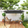 Outsunny Pergola / Terassikatos 3x3m, Harmaa