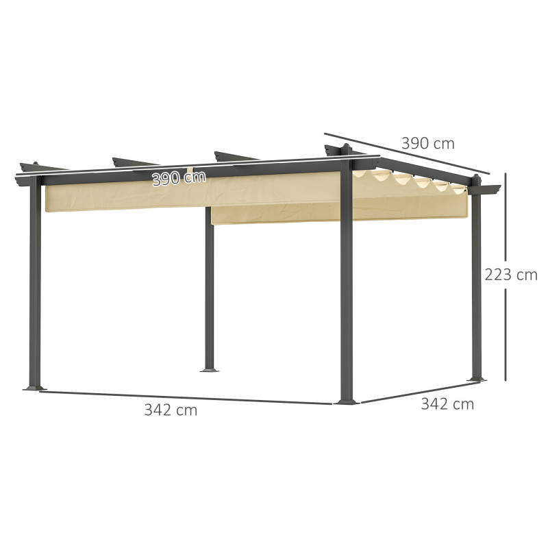 Outsunny Pergola / Terassikatos 4x4m, Beige