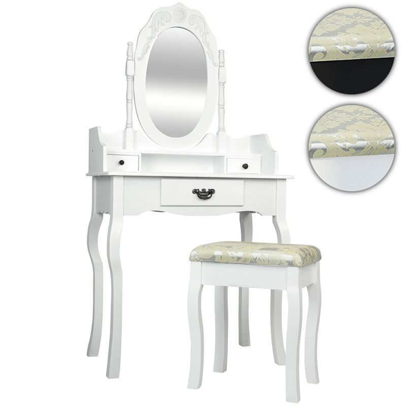 Valkoinen meikkauspöytä barokkityylinen 1
