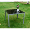 Alumiinirunkoinen puutarhalasipöytä 90 x 90 cm
