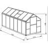 POHJOLA GARDEN Kasvihuone 8,6m2 Sokkeli & Rännit, 4mm 610g/mm2 kennolevyt