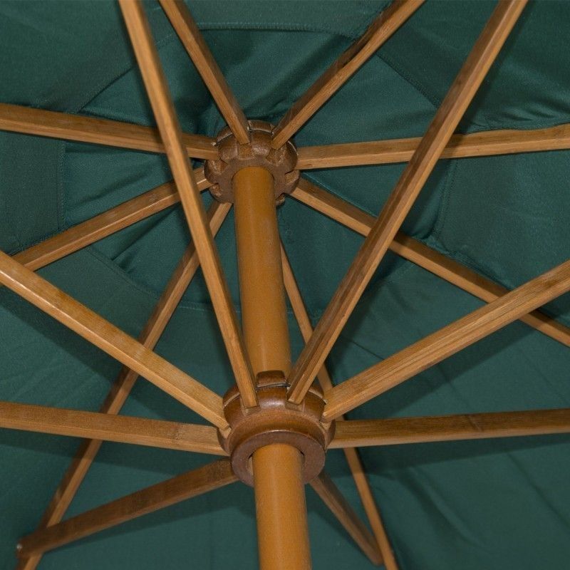 Outsunny Puinen aurinkovarjo 2,7m (vihreä)