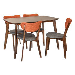 Oranssi LUXY ruokailuryhmä, pöytä & 4 tuolia