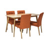 ENRICH ruokailuryhmä, pöytä & 4 oranssia tuolia