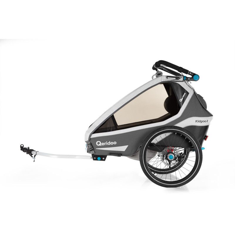 Qeridoo KidGoo1 Sport polkupyörän peräkärry 2020, sininen tai harmaa